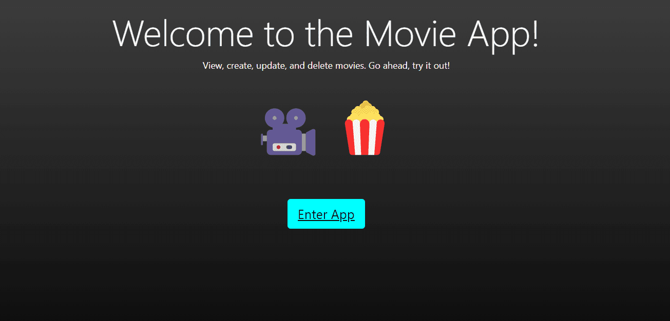 Movie App Homepage - Dark Mode